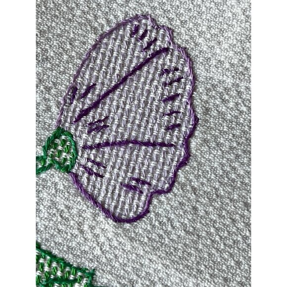 Vintage Embroidered Table Centerpiece With Floral Design & Crocheted Trim 37.5" - Picture 6 of 8